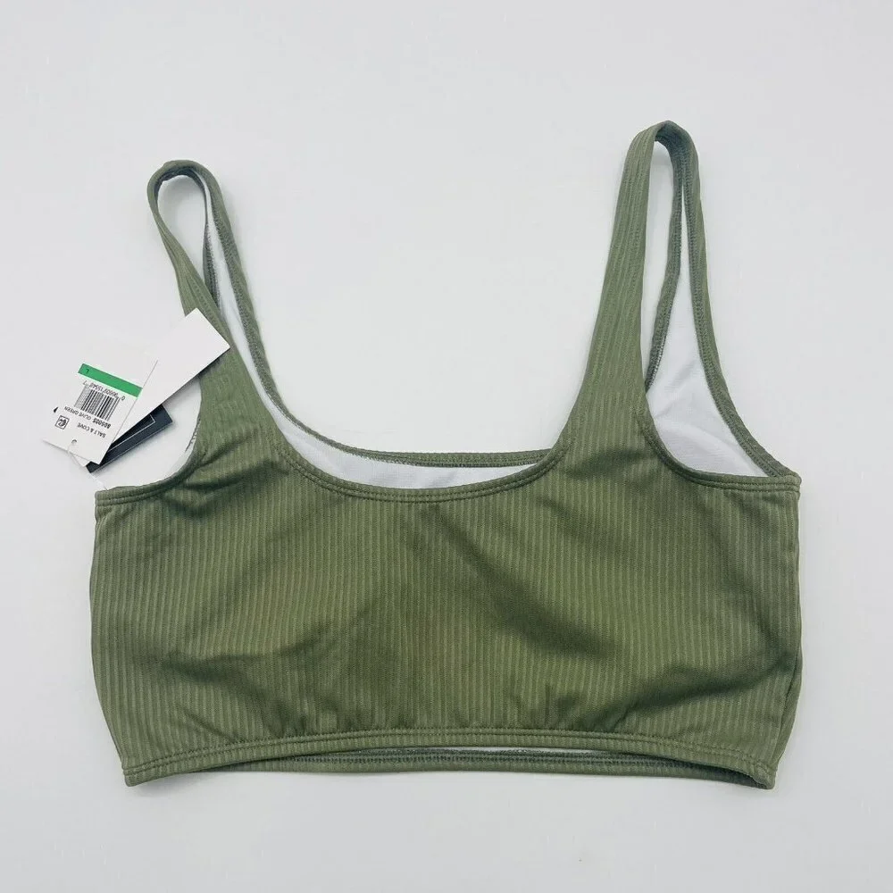 Salt‎ + Cove Juniors Size XL Ribbed Long-Line Bikini Top Swimsuit in Green 1967